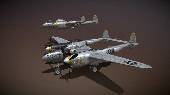 Lockheed P-38 Lightning - Florida Cracker 3D Model