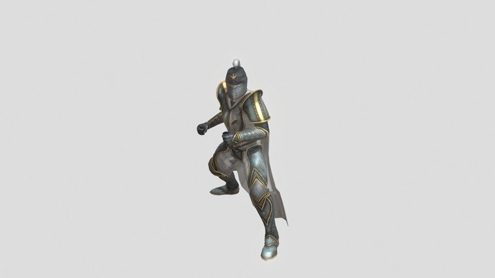 knight flying back death 3D Model