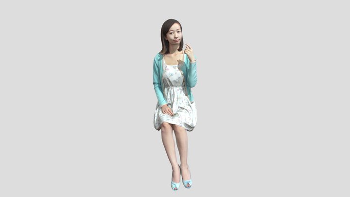 Girl portrait 3D Model