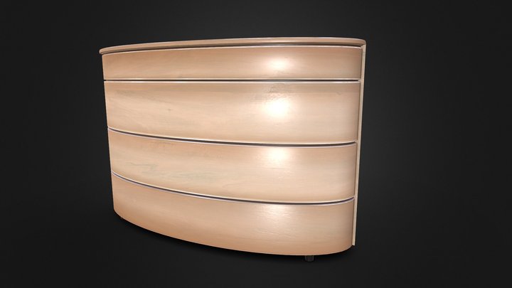 Minimal Modern Long Dresser 3D Model