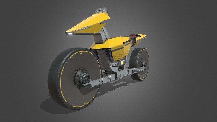 Speedike | Mid-Poly Sci-fi Bike Asset 3D Model