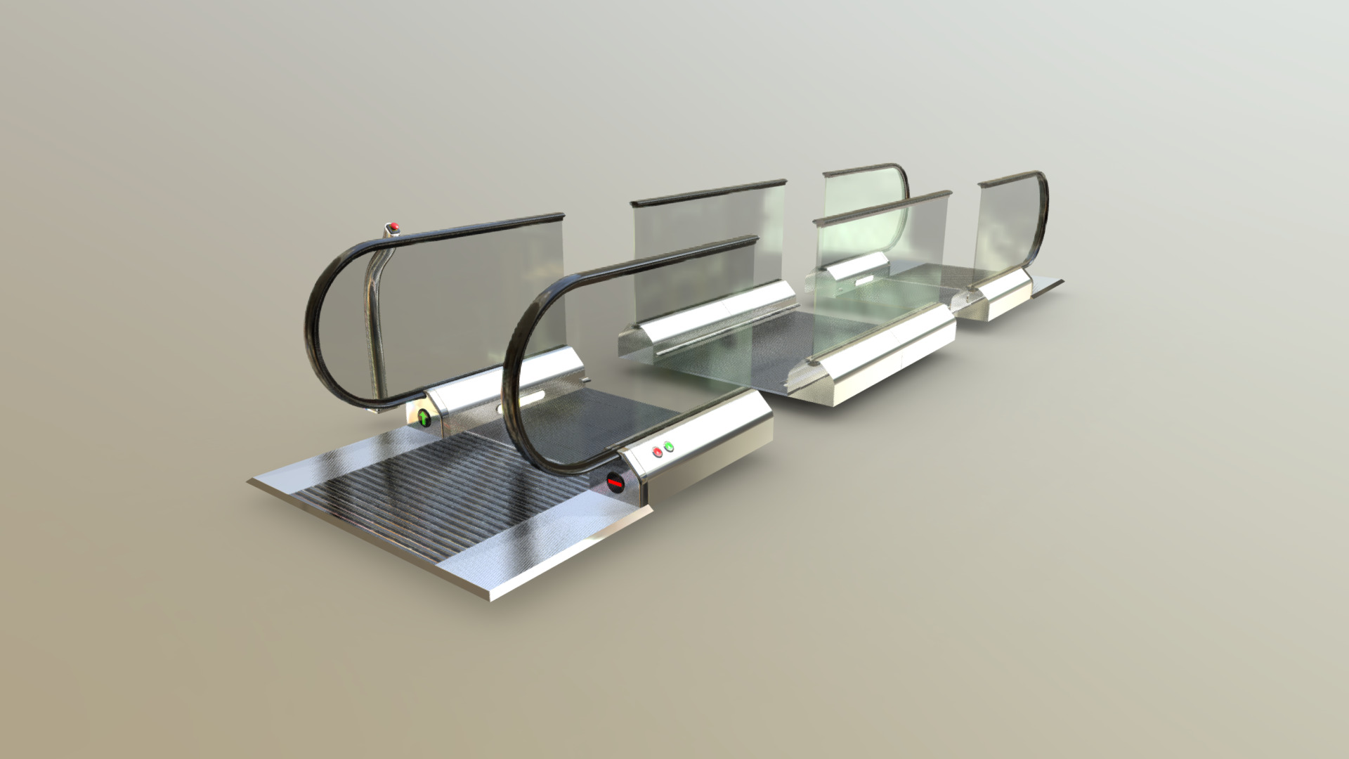 3D model Flat Escalator ( travelator , slide bridge ) KIT - This is a 3D model of the Flat Escalator ( travelator , slide bridge ) KIT. The 3D model is about a table with a laptop and a chair on it.