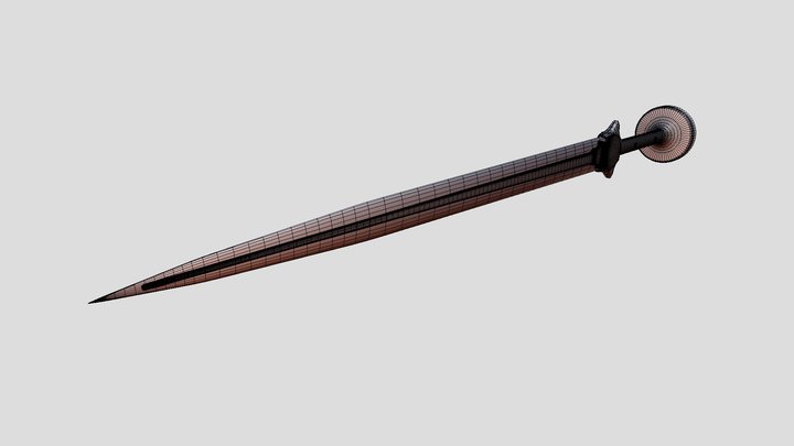 Mycenaean horned sword - Bronze Age 3D Model