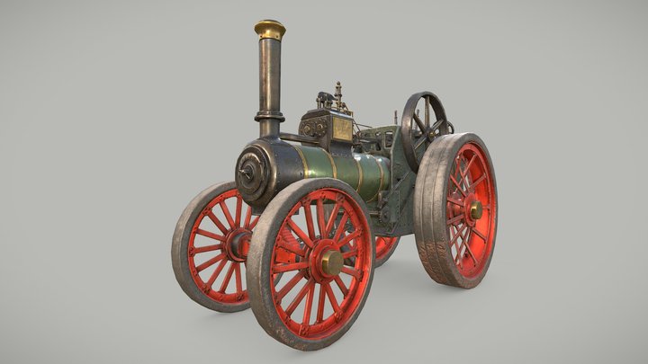Steam Tractor 3D Model