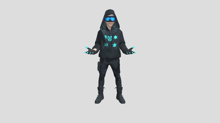 Stylized_cyberpunk_ha 3D Model