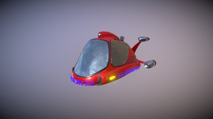 Taxi retro future 3D Model