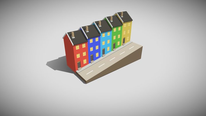 Row Of Houses 3D Model