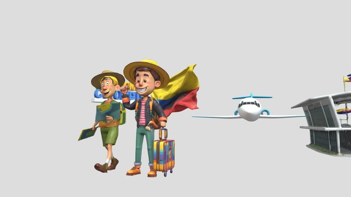 Un extranjero que viene a Colombia 3D Model