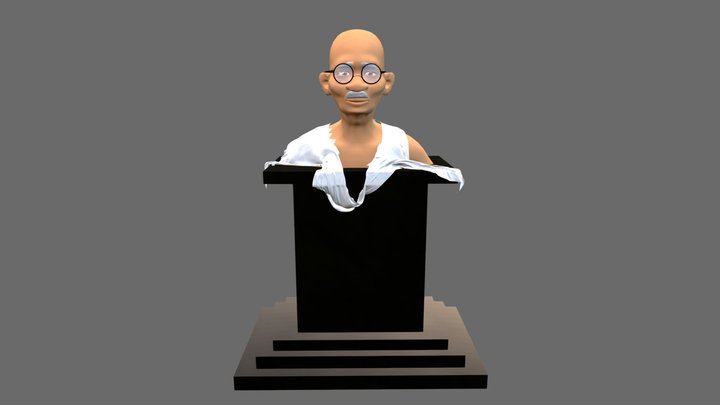 Mahatma Gandhi Bust 3D Model