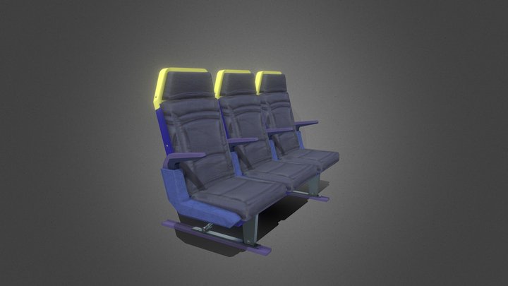 ryanair style plane chair 3D Model