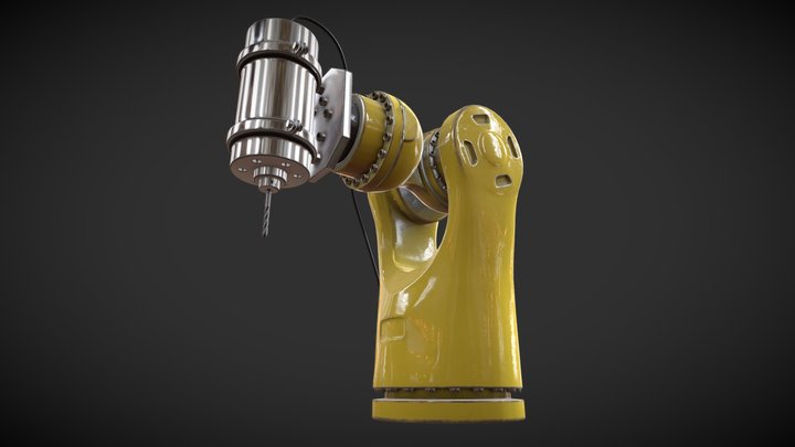 CNC Milling Machine, Robot Arm 3D Model