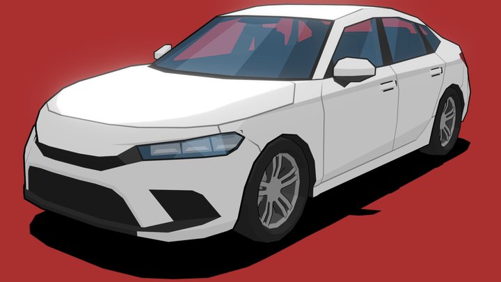 22' Civic Sedan (Stylized) 3D Model