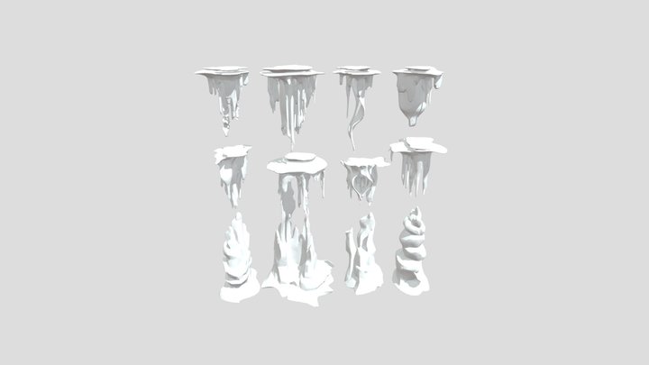 Stalactites and Stalagmites Collection 3D Model