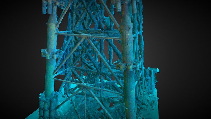 Oil Platform Jacket Structure 3D Model
