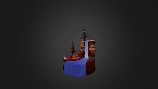 Autumn Waterfall 3D Model