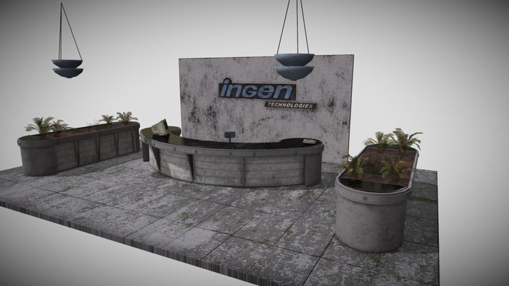 Reception Desk Diarama 3D Model