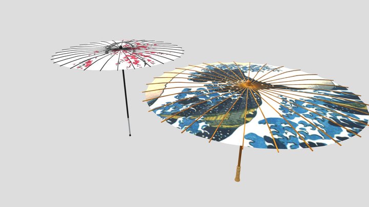 Chinese/Japanese Umbrella 3D Model