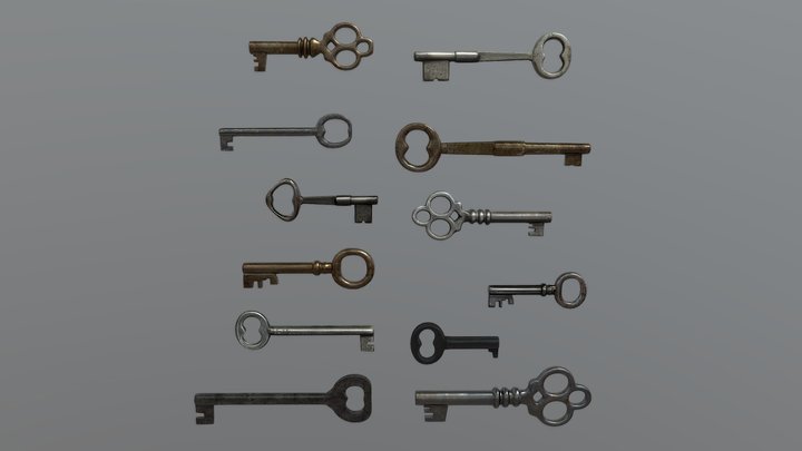 Old Keys Pack 3D Model