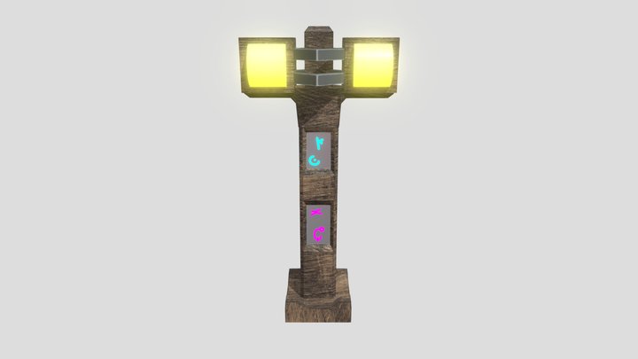 Sci-fi Street light 3D Model