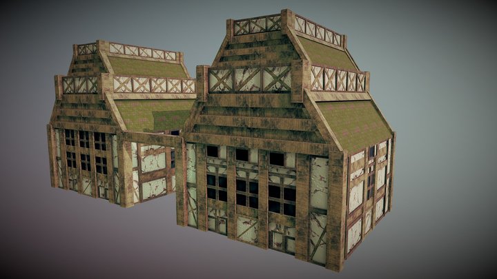 Modular Medieval House 3D Model