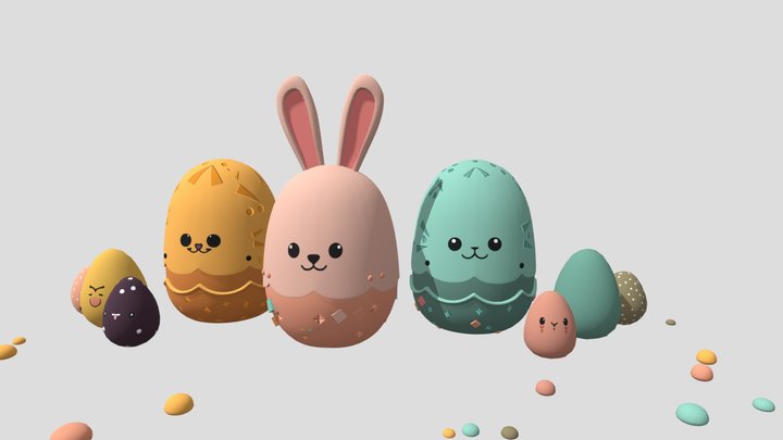 Easter Eggs 3D Model