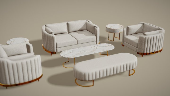 Sofa Set 02 3D Model