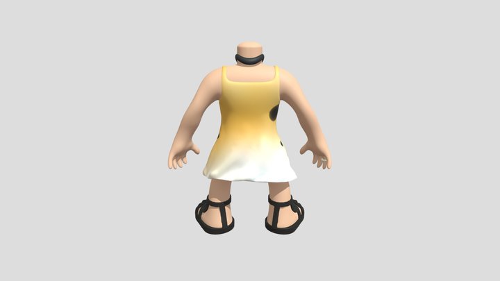 Custom Funko girl with curls 3D Model