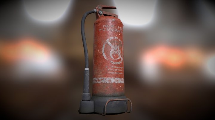 Fire Extingusher Low Poly 3D Model