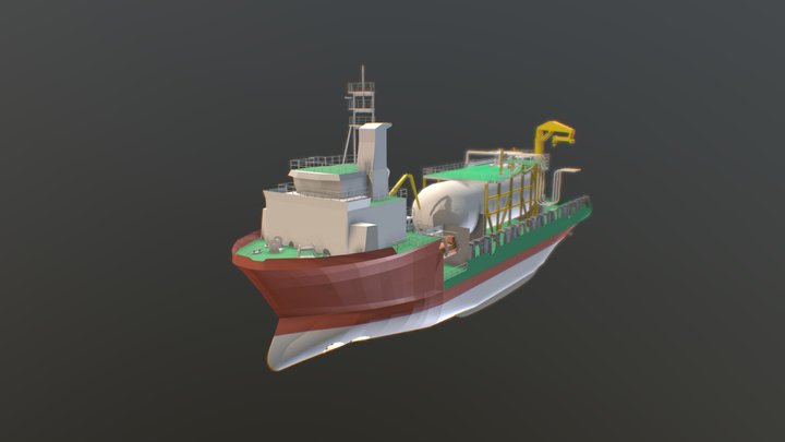 LNG Bunker Feeder - Low Poly (Draft) 3D Model