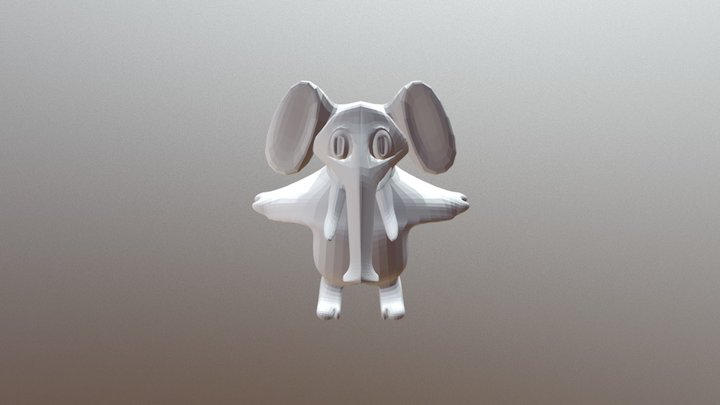 Gajah Cartoon 3D Model