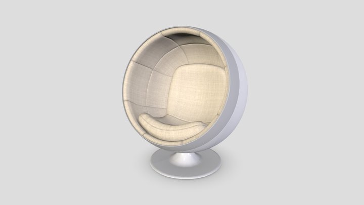 Round Futuristic Armchair 3D Model