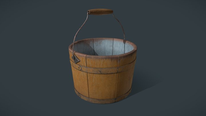 Wooden bucket – Free 3D Model STL