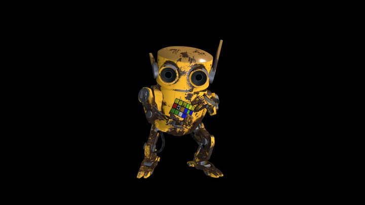 SalvageBot and his cube 3D Model