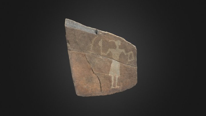 Petroglyph of standing soldier from Wadi el-Hudi 3D Model