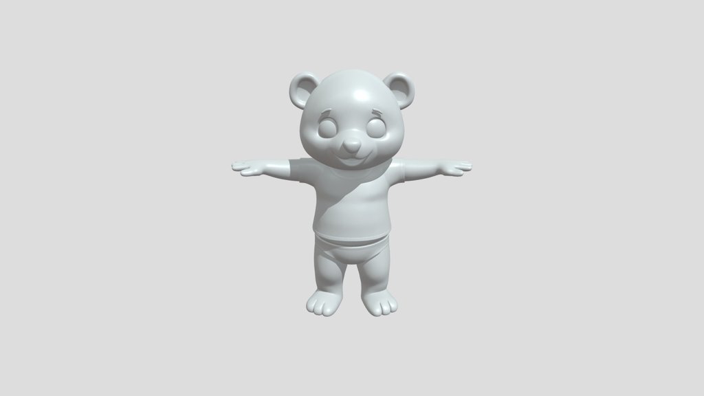 Cartoon bear in underwear