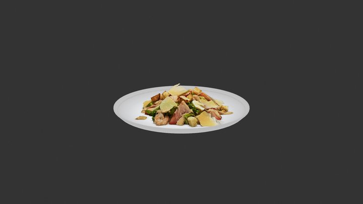 Caesar Salad With Shrimp 3D Model