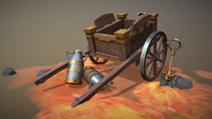 [Student Work] Dwarf Wood Carriage 3D Model
