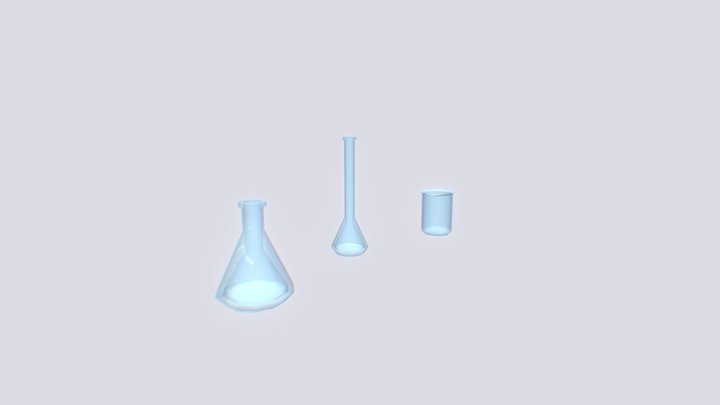 Flasks And Beaker 3D Model