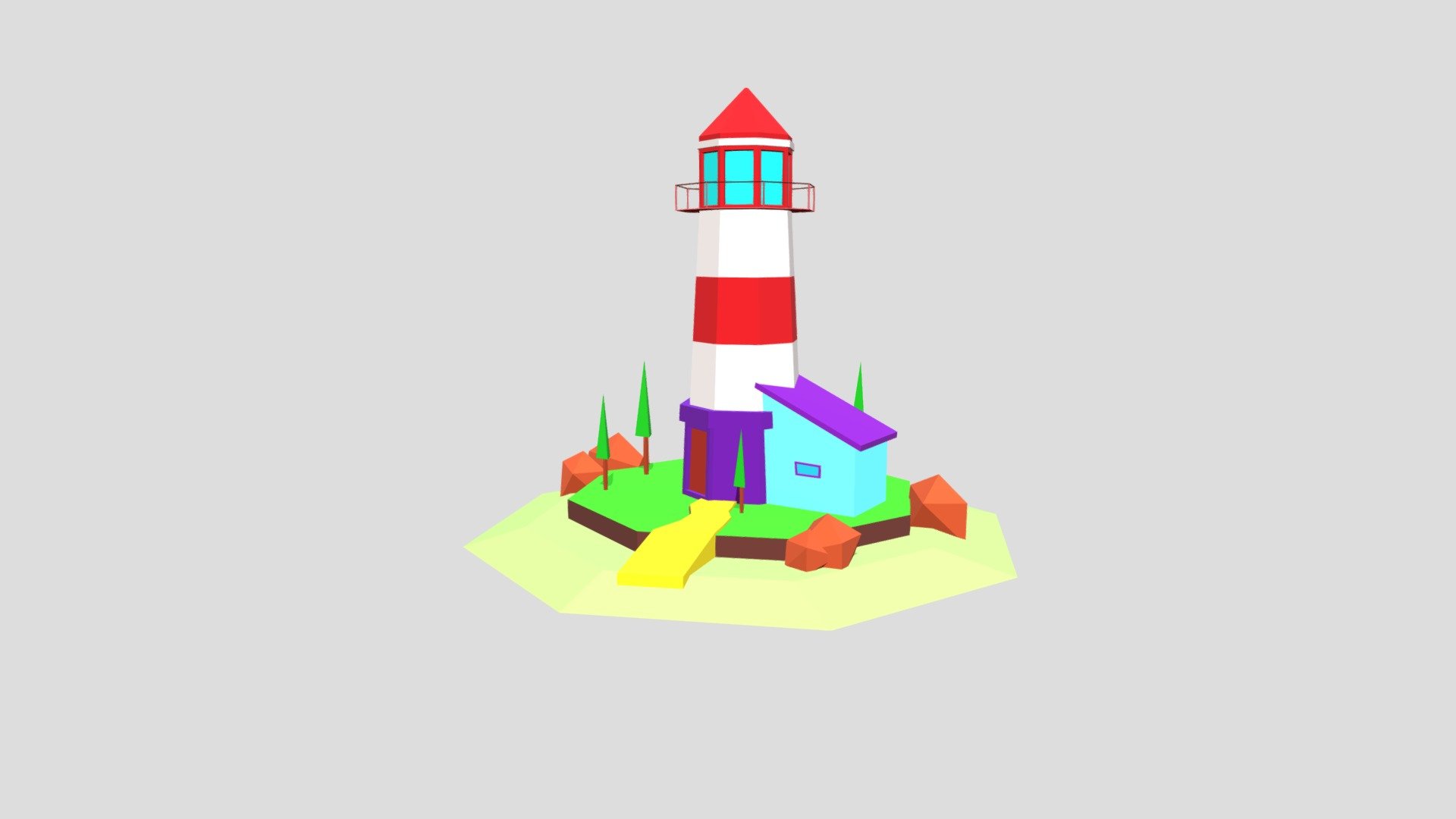Free Low Poly Lighthouse 3D Model - Download Free 3D model by B1Blender ...