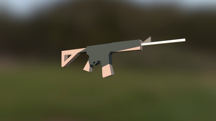 Low Poly AR-15 3D Model