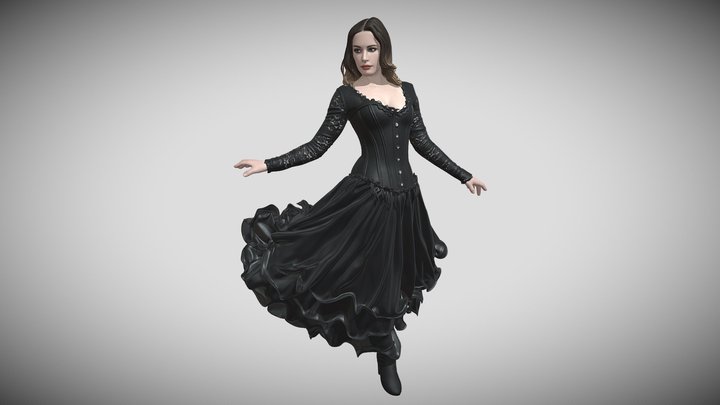 Gothic Lace Gown in Motion