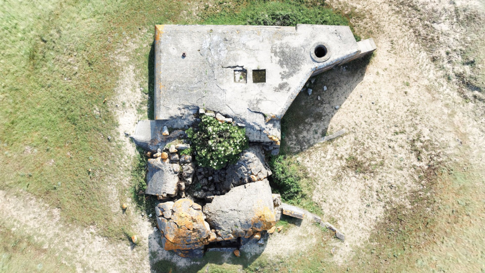 WW2 damaged bunker