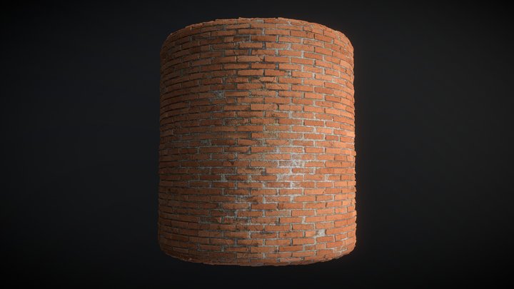 Brick wall - PBR material 3D Model