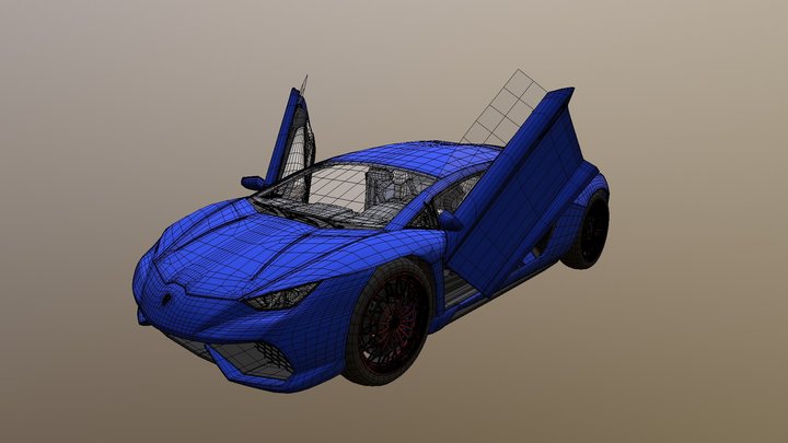 Lamborghini fusion blue by pisut3d 3D Model