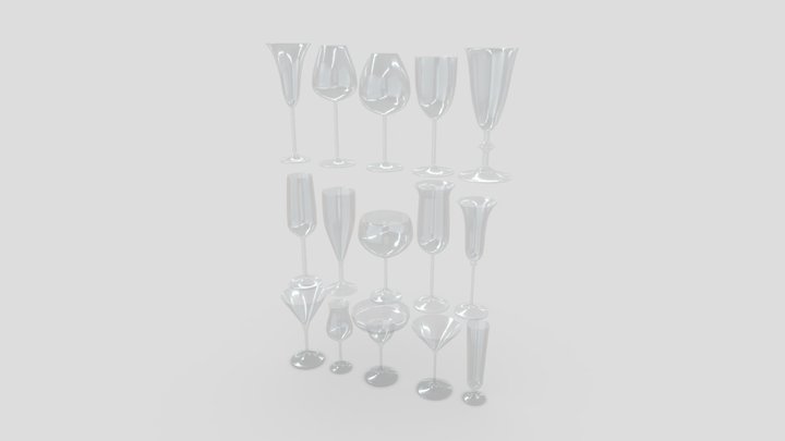 Cocktail Glass Pack 3D Model
