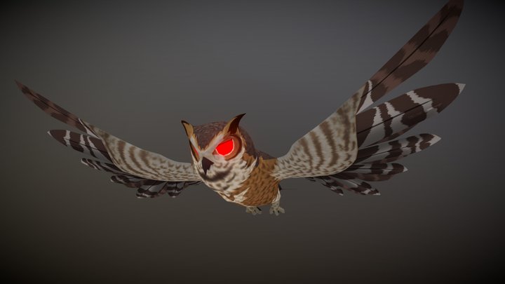 Great Horned Owl 2.0 "Parliament" Animations 3D Model