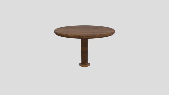 round wooden table 3D Model