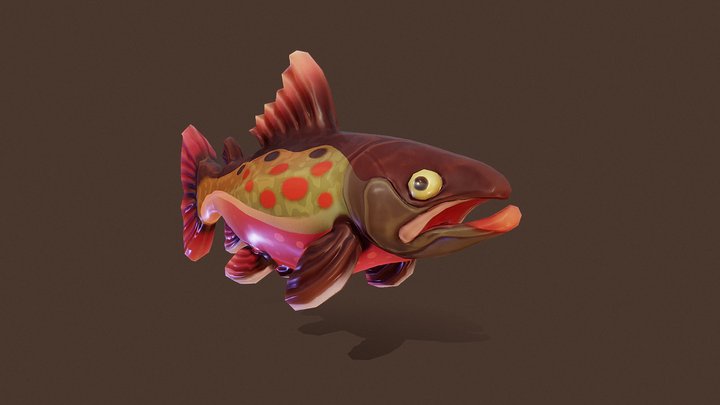 Stylized Char Fish 3D Model