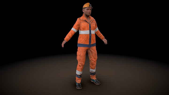 Construction Worker ( Rigged ) 3D Model