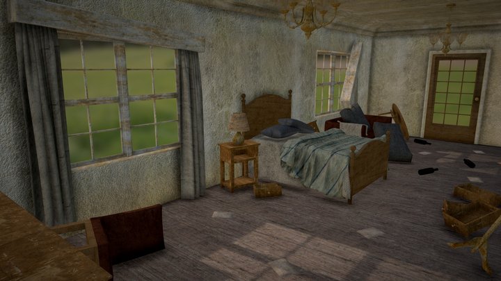 The Walking Dead Fanart - 3d Abandoned Room 3D Model
